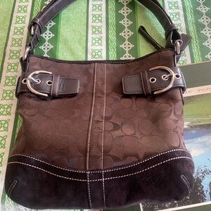 Coach Brown and Black Shoulder Bag